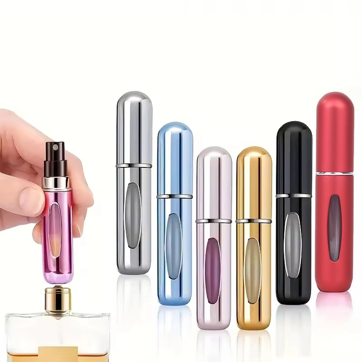 1/3/4/6Pcs 5ml Perfume Atomizer Portable Liquid Container for Cosmetics Traveling Mini Aluminum Spray Empty Refillable Bottle