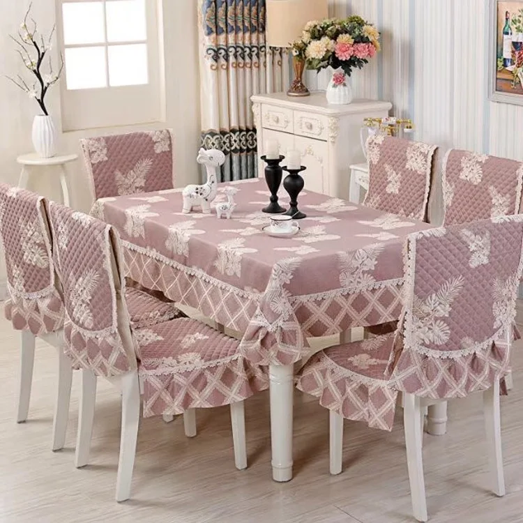 NEW! Premium jacquard linen tableclothlace tablecloth Chair cover  dining set high quality wedding table cloth kitchen table FT6