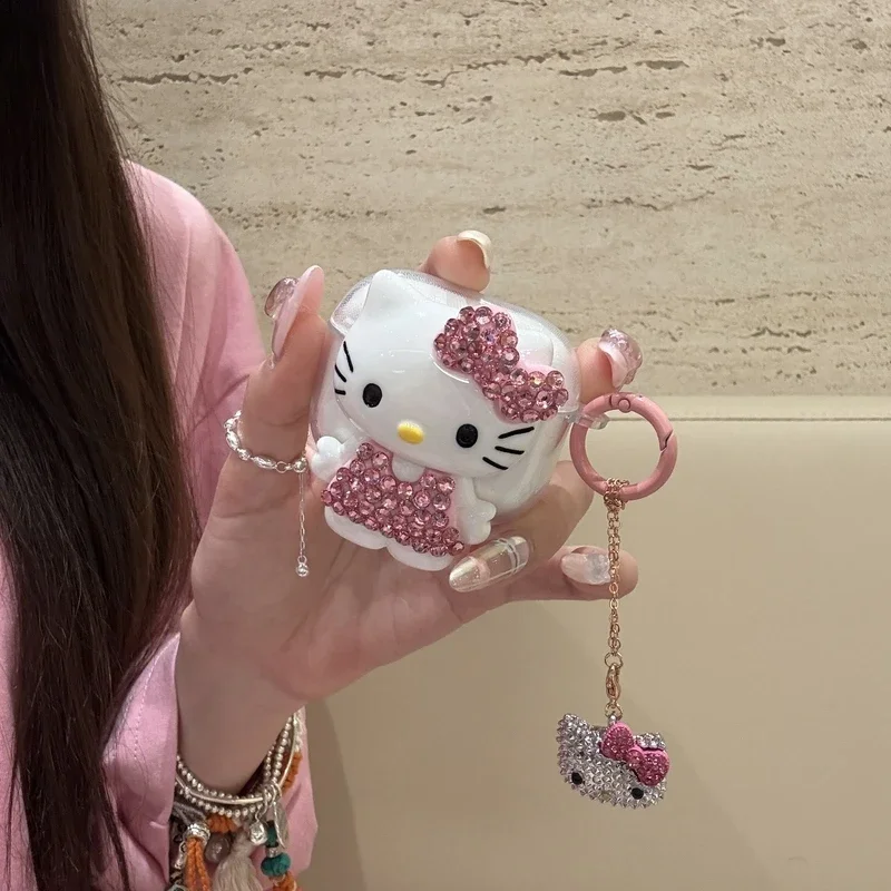 ثلاثية الأبعاد لطيف الكرتون سانريو مرحبا كيتي حقيبة سماعة الاذن ل Airpods 1 2 3 4 برو 2021 سماعة لاسلكية تعمل بالبلوتوث سماعة واقية غطاء واضح