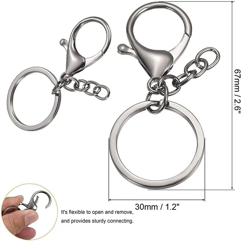 5/10Pcs Alloy Lobster Clasp 8-Shaped Swivel Lanyard Snap Hook Key Chain Ring Snap Hook Swivel Clasp Keychain Clips for DIY Bags