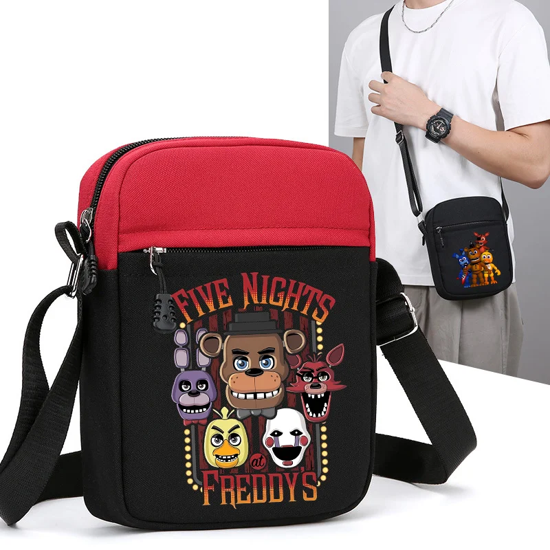 FNAF Five Nights At Freddy Crossbody Bag Men Mini Casual Nylon Shoulder Pouch Lightweight Vertical Fashion Phone Money Bags Gift