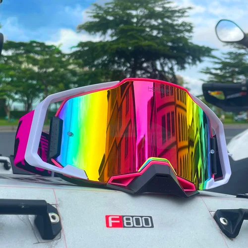 Imagen 2 del producto Gafas de motocicleta con lentes de desmontaje rápido para MX, ATV, todoterreno y esquí, gafas deportivas compatibles con casco con protector facial