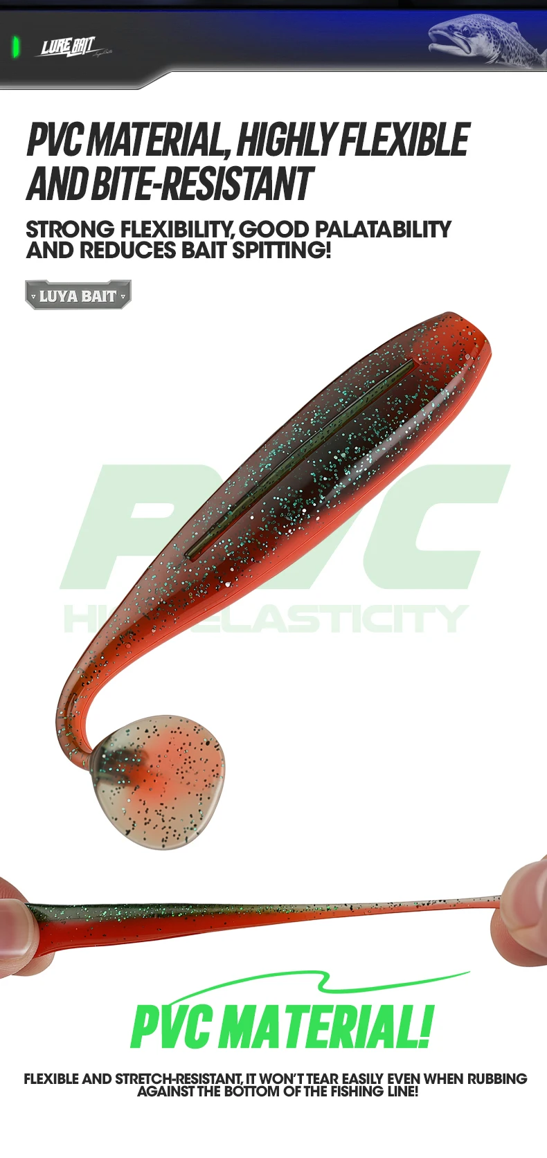 TAIYU 10 Stück/Set T-Tail-Wurm-Weichköder, zweifarbig, 5-7 cm, künstliche Silikon-Weichköder mit Geruchsverstärkung für Barsch-Angeln, Wobbler – Detail 8