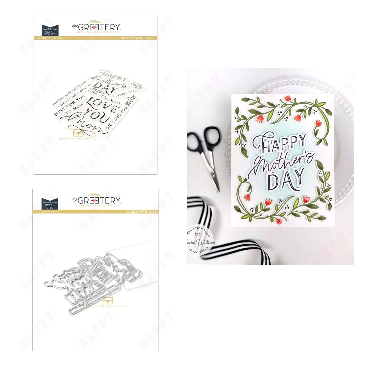 

DIY Metal Cutting Stencil for Scrapbooking, Engraving Making Craft Happy Mother's Day Mom with Love Diary Easter New 2024