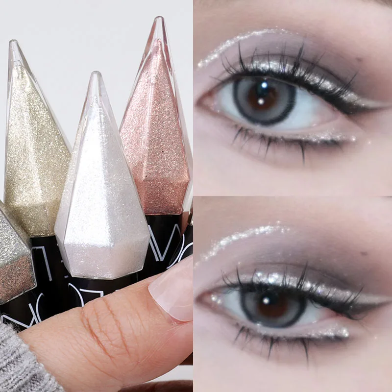 Delineador líquido com glitter diamante, 5 cores, longa duração, à prova d'água, maquiagem para os olhos, brilhante, suave, sombra líquida, cosméticos