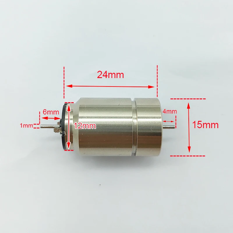 1524 Dual Shaft Hollow Cup Motor Micro 10800 RPM DC 6V-12V Motor Size 15mm*24mm Output Shaft Diameter 1mm