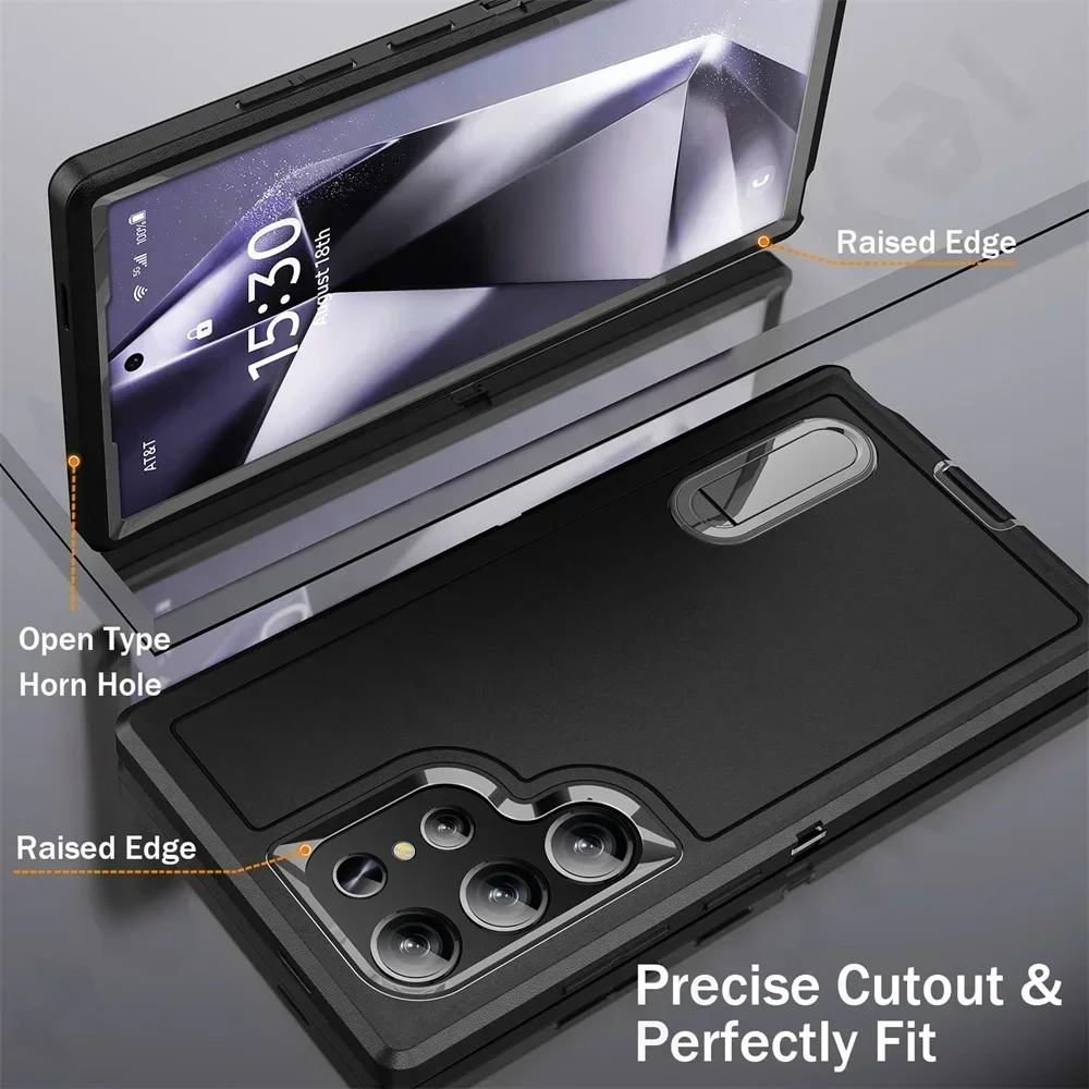 Case For Samsung Galaxy S25 S24 S23 Ultra Plus S22 A16 A54 A53 A14 A53 4G 5G Heavy Duty Rugged Protective with Kickstand Cover
