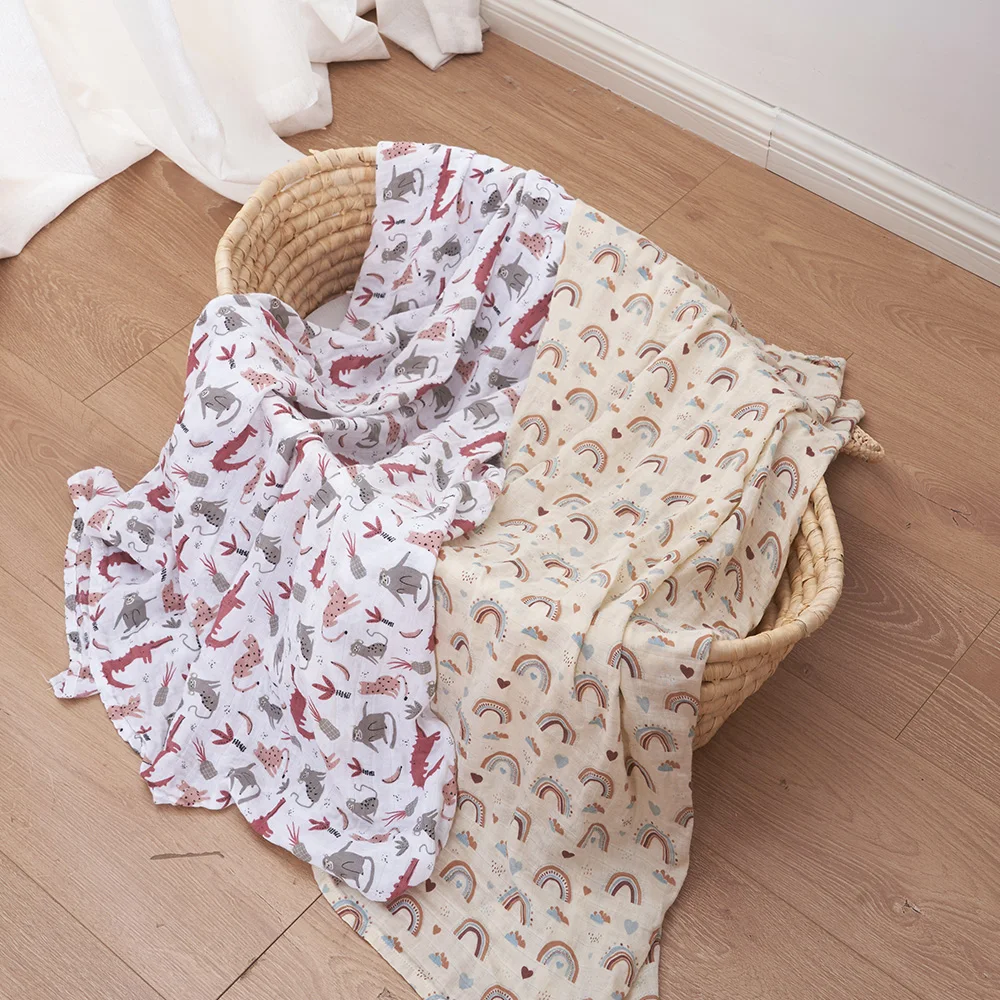 Kangobaby70 % bambú + 30% algodón para bebé, envolturas de muselina de algodón para bebé, mantas para pañales grandes para recién nacidos, edredón