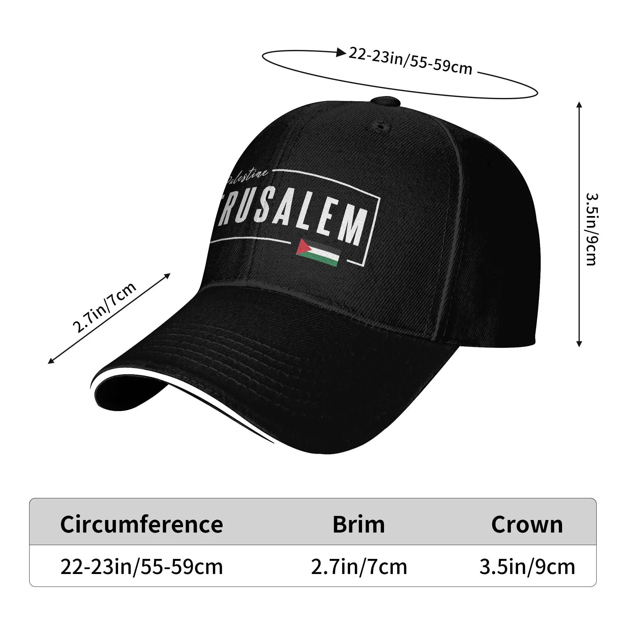 

Spring Casual Baseball Cap Jerusalem Palestine Running Hippie Trucker Hat For Female Male High Quality Baseball Caps