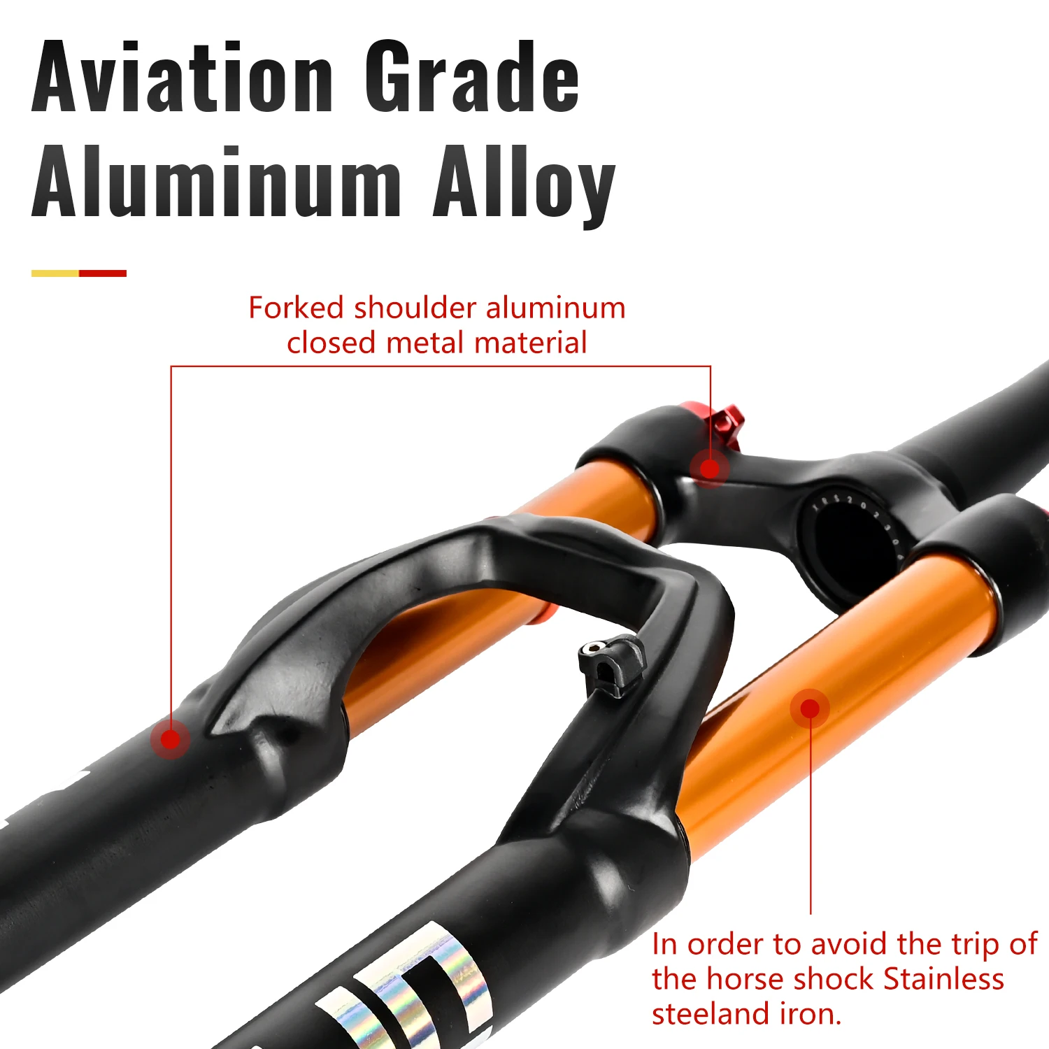 NanLio X7 PRO MTB Bike Suspension Fork Damping Rebound Adjustment 26/27.5/29 Inch, 120-140mm Travel, Metal Bushings Air Forks