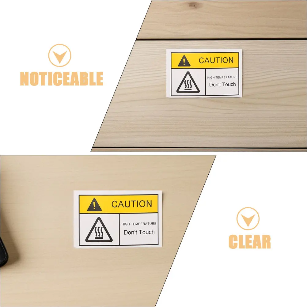 5 Sheets Safety Warning Labels High Temperature Hot Surface Stickers Heat Resistance Decals for Industrial Machinery Equipment