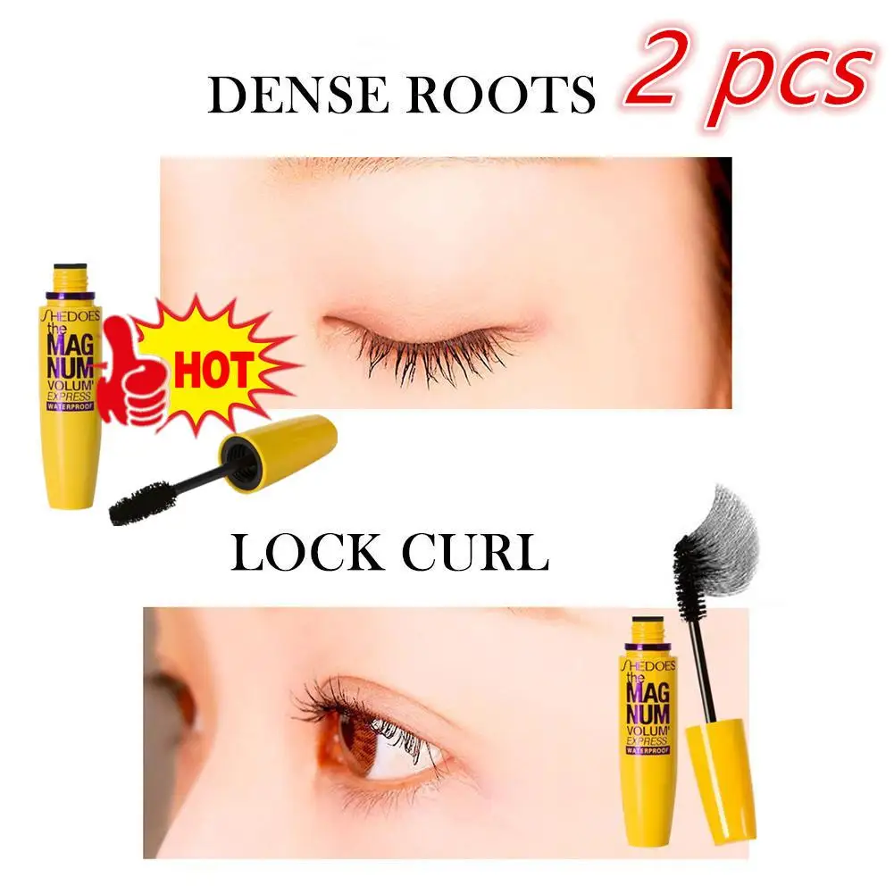 

2pcs New Brand Eyelash Mascara Makeup Kit Long Lasting Natural Waterproof Black Professional Eye Mascara Cosmetic Make Up