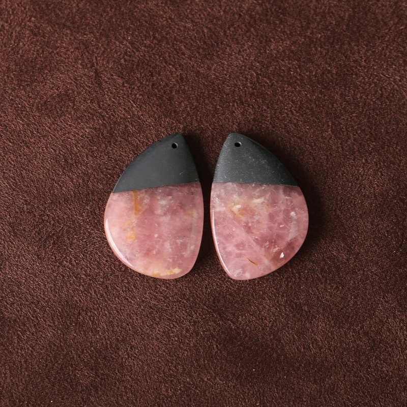 

Серьги из натурального камня, розовый кварц и гематит, бусины 34x22x5 мм, 14,8 г, модные ювелирные аксессуары для мужчин и женщин