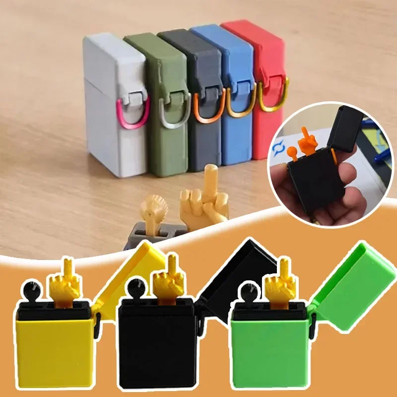 1-5PCS ตลก 3D พิมพ์นิ้วกลางไฟแช็กรุ่น Perfect Prank ปัจจุบันสําหรับผู้ใหญ่เลิกสูบบุหรี่ Buddy Gag ของขวัญ