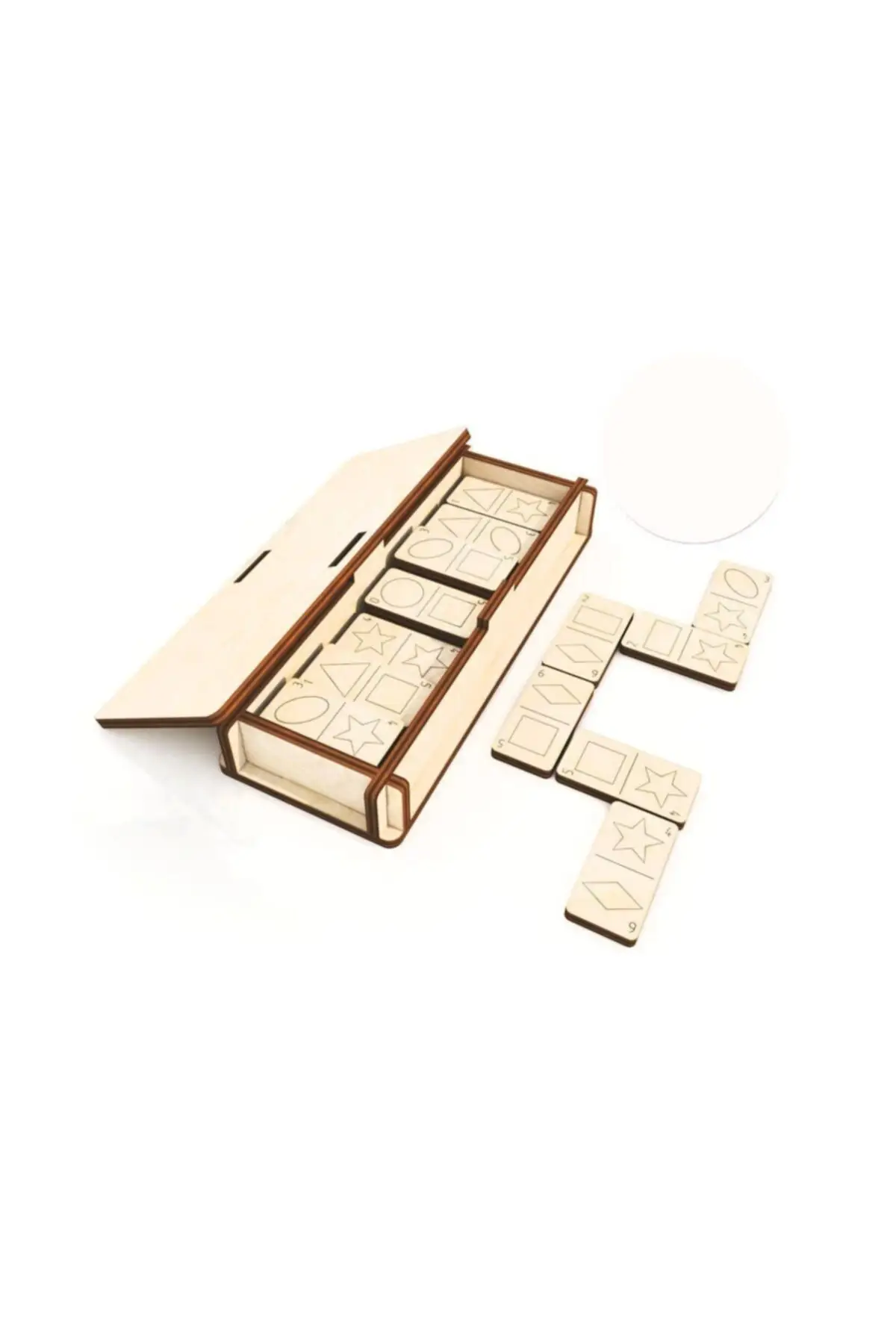 Geometrische Vormige Hout Boxed Domino Game