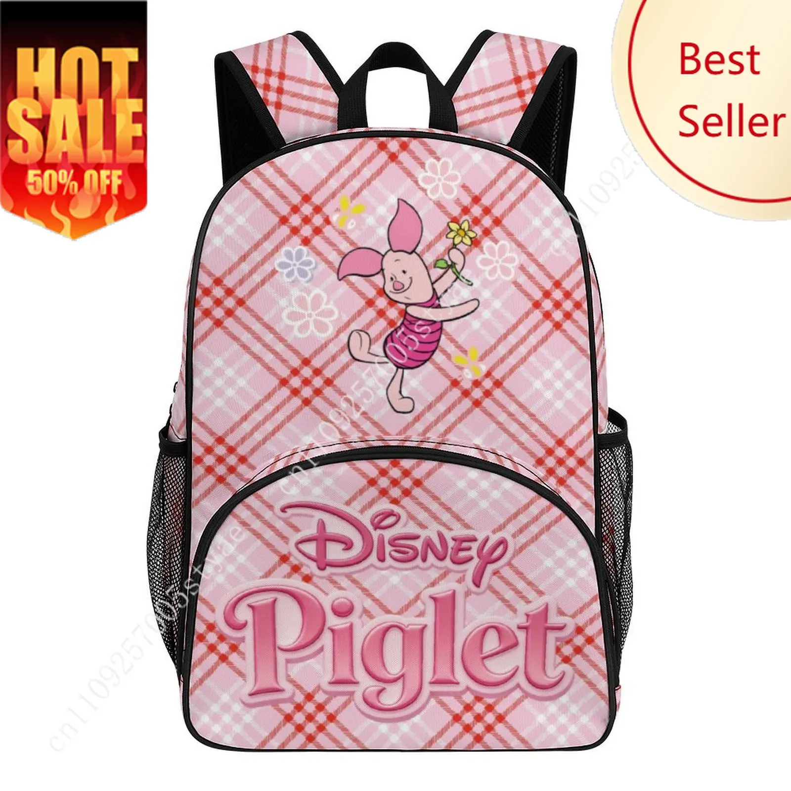 

Piglet Large Capacity Backpack Disney Cartoon Decorate Fabric Bags Design Your Photo Logo Text Party Holiday Custom Gifts
