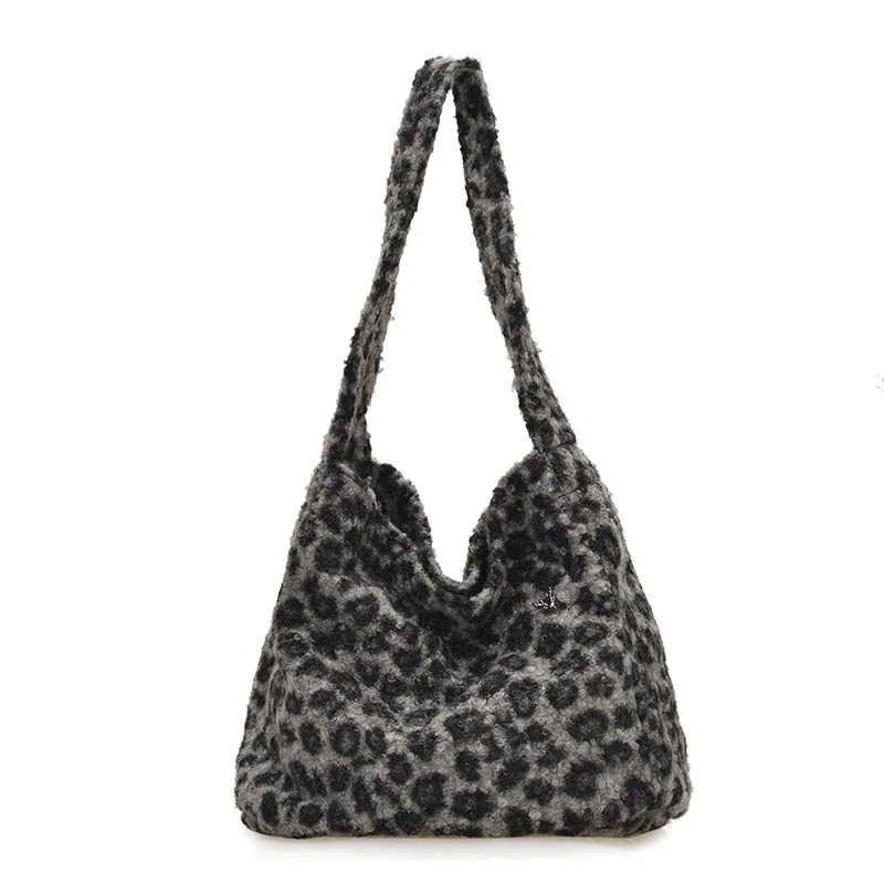 Bolso de lona con estampado de leopardo para mujer, bolso cruzado informal de gran capacidad para otoño e invierno, bolso de mano para ir al trabajo, novedad de 2024