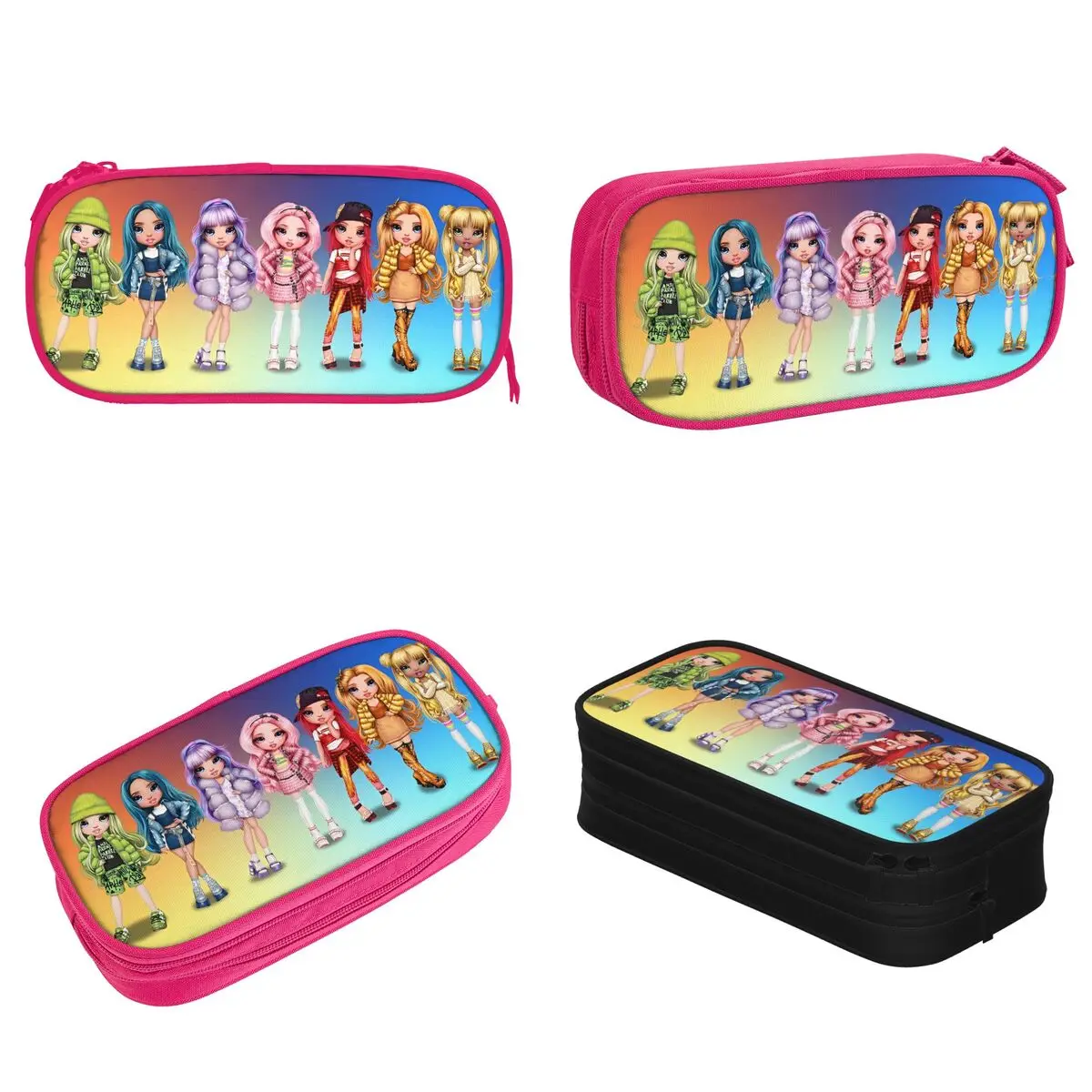 Rainbow High Doll Cartoon Pencil Case Classic Pen Bag for Student Large Storage Students School Gifts Pencil Box