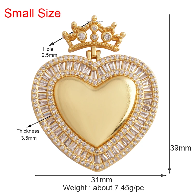 Fashion Love Heart Zircon Focal Charm Pendant,Twin Two Hole 18K Gold Plated, Necklace Bracelet Jewelry Accessories Supply M07