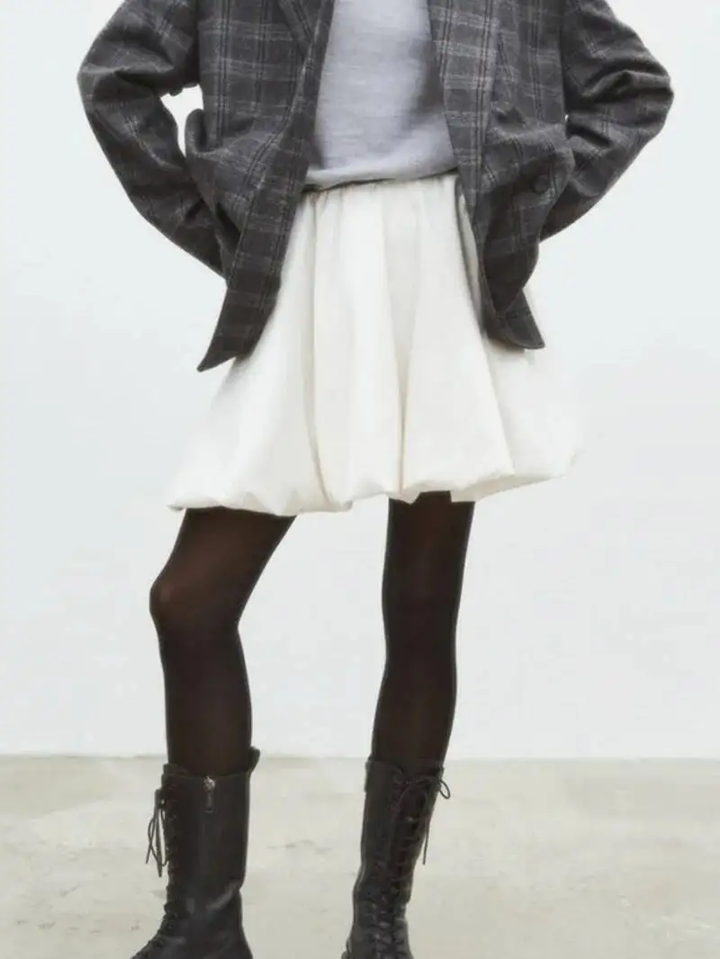 

A-line Spring Summer Satin Skirt Women Plaid Female Clothes 2025 New Casual High Waist Elegant Basic Mini Skirts Y2k 04TX