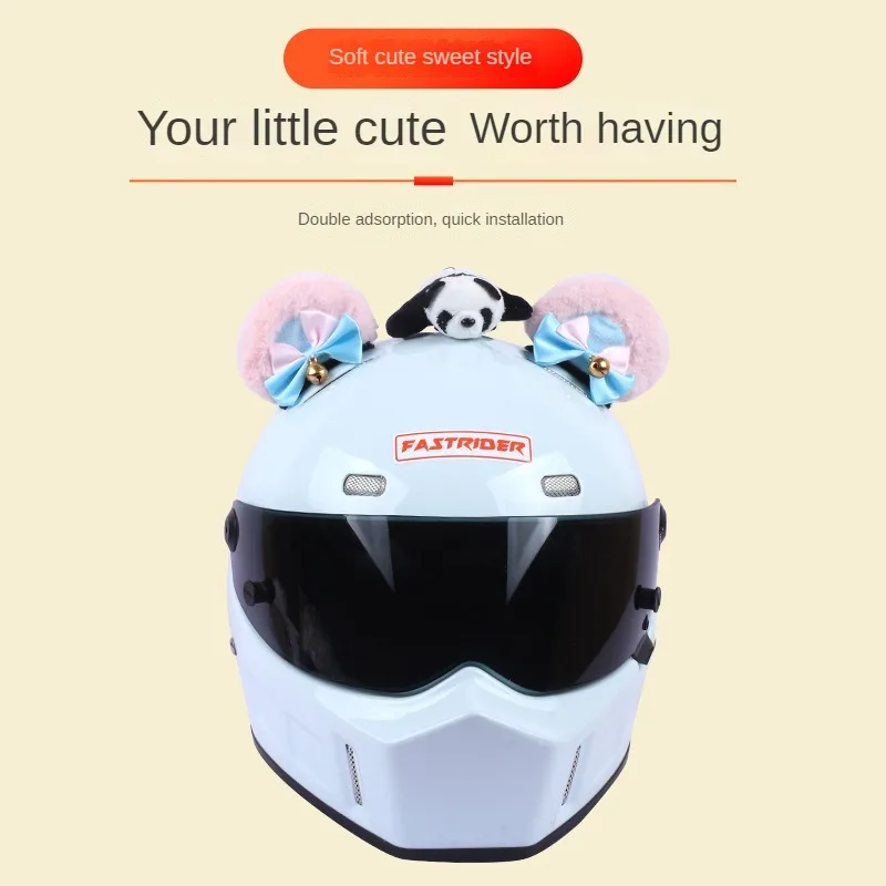 

Little Bear Ear Helmet Decoration Personalized Soft and Cute Plush Ears Ski Helmet Accessories Easy To Install