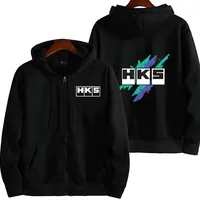 Japan JDM Modified Car HKS ENDLESS Men's Cardigan Hoodie Printed Zippered Pullover Solid Color Loose Harajuku Hip Hop Tops