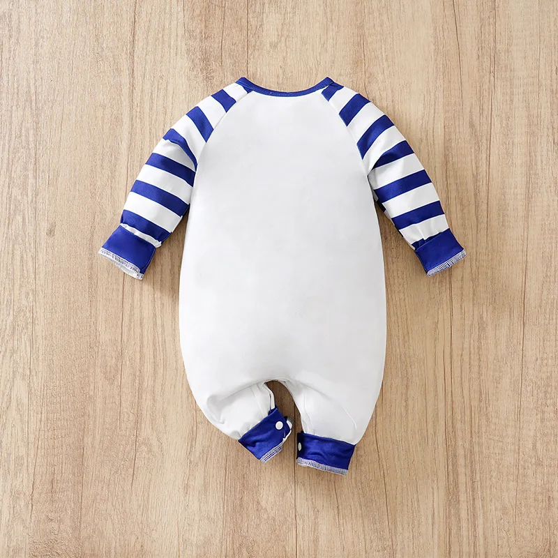 Spring and autumn cute newborn astronaut pattern jumpsuit, suitable for male babies