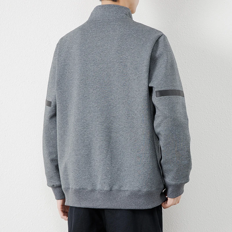 

Paimon New Midlife Мужская толстовка с капюшоном Jaet с воротником-стойкой на молнии Кардиган Spor Универсальная длинная повседневная верхняя одежда све