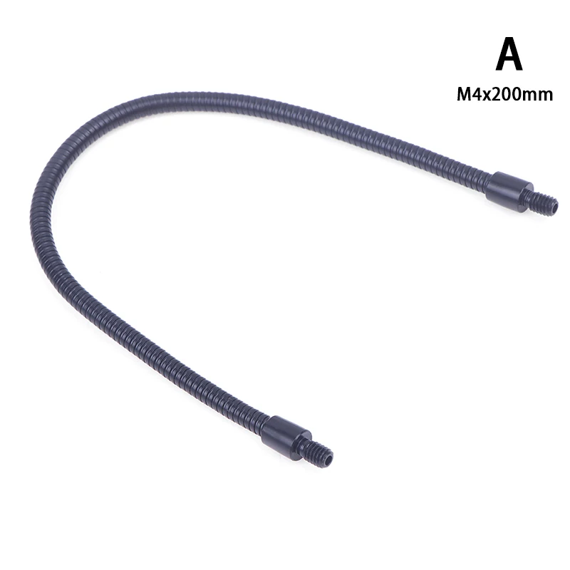 Manguera de posicionamiento de micrófono LED M4 negro y plateado, dos dientes externos, tubo de serpiente Flexible M4