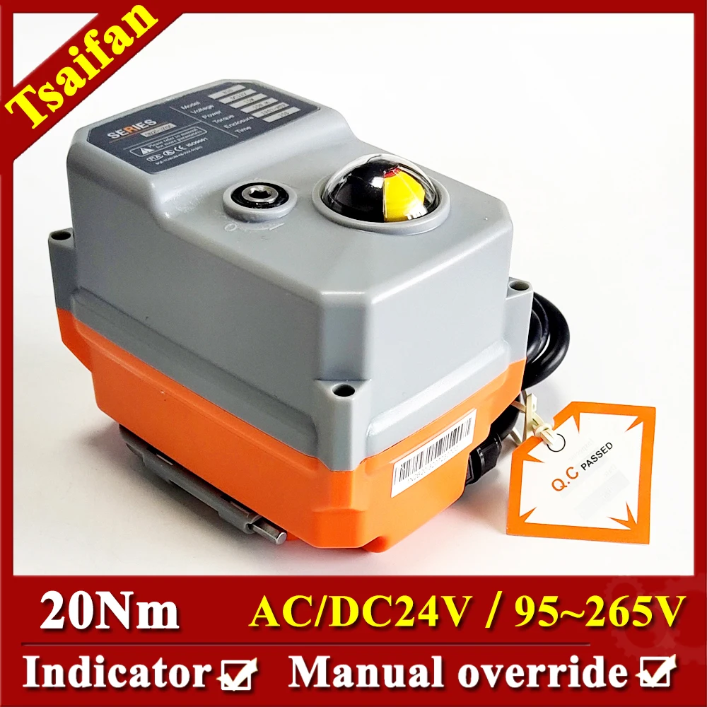 

20Nm Electric Valve Actuator ABS shell ACDC24V or ACDC95-265V with ISO5211 connection F03,F04,F05 3 wires 2 control spring retur