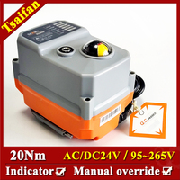 20Nm Brushless Motor Electric Valve Actuator ABS shell ACDC24V/ACDC95-265V ISO5211 F03,F04,F05 3 wires 2 control spring return