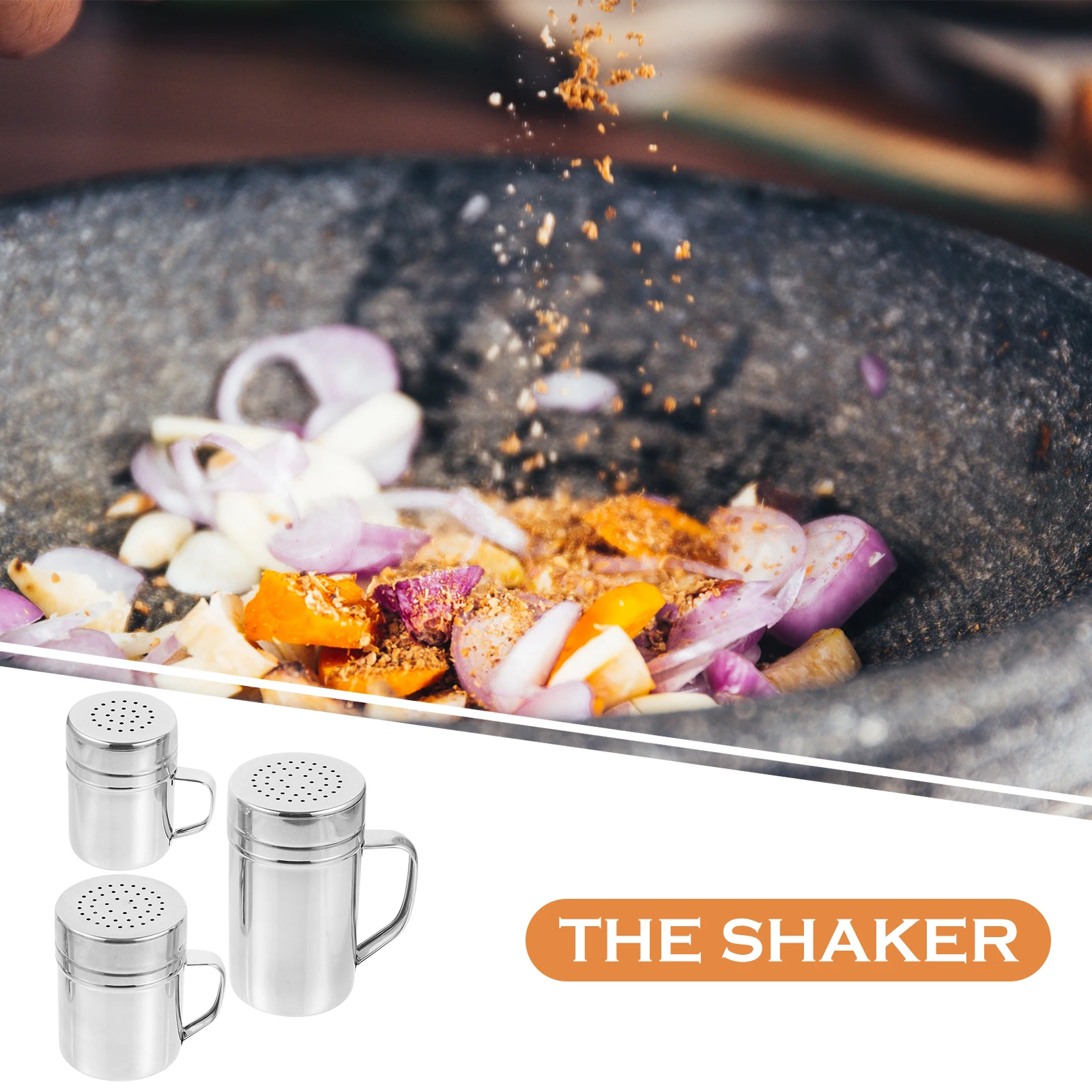 

3pcs Stainless Steel Powdered Sugar Shaker Duster Cocoa Flour Dispenser Multi-Hole Baking Tool Kitchen Decor Easy Use