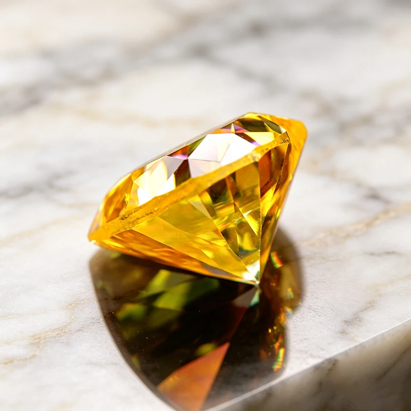Moissanit-Stein Herzschliff Goldgelber Edelstein für Fortgeschrittene Schmuckherstellung, Besteht Diamanttester mit Zertifikat – Detail 4