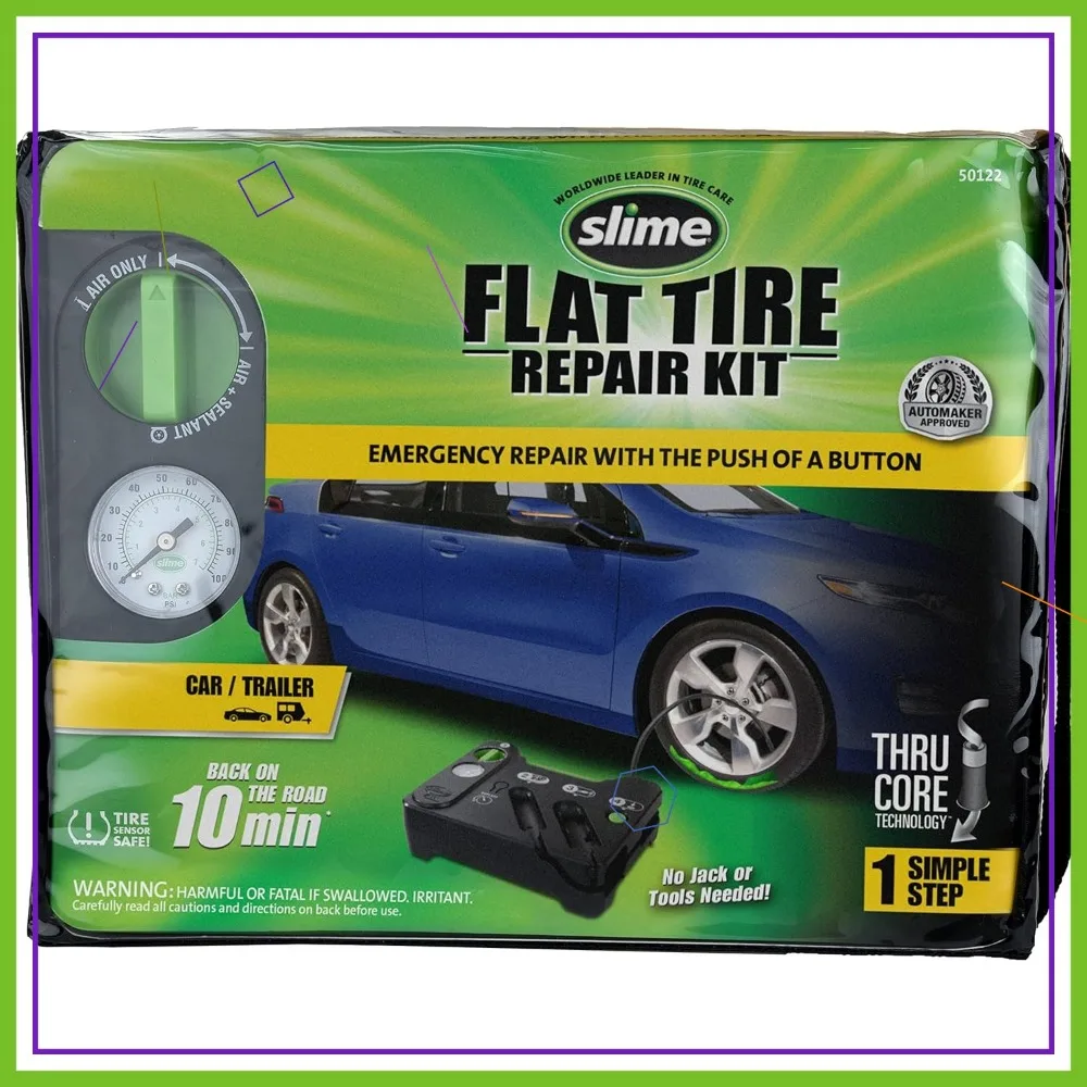 

Emergency Tire Repair Kit with Sealant and Inflator Pump for Cars, Quick 10-Minute Fix