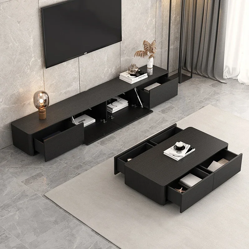 

Luxury living room TV cabinet black Storage nordic Modern style TV consoles cabinet drawers casa arredo salon furniture MQ50DS