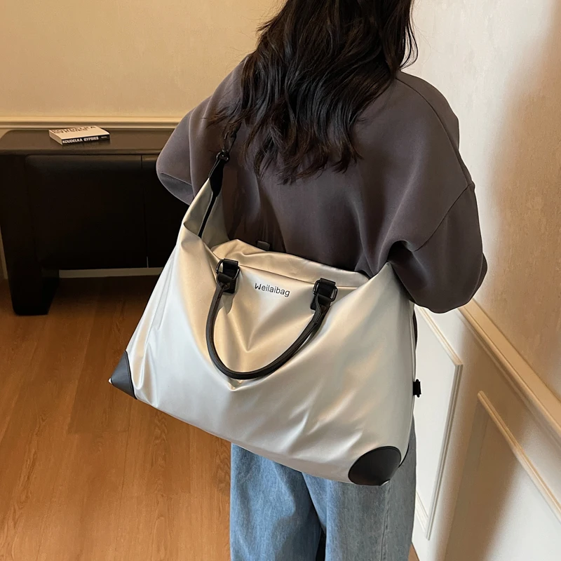 

Водонепроницаемая дорожная сумка большой емкости в стиле Оксфорд, однотонная повседневная сумка с двойной молнией, Лидер продаж, сумки для женщин Bolsas Femininas