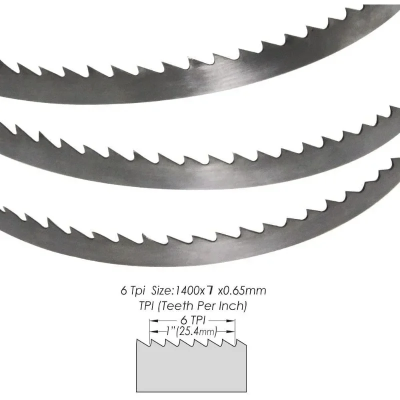 Lame de Scie à Ruban SK5, 1400mm, 1400mm, 8mm, 0.5mm, 6T TPI pour Ministres le Bois, Travail de Calcul, 4 Pièces