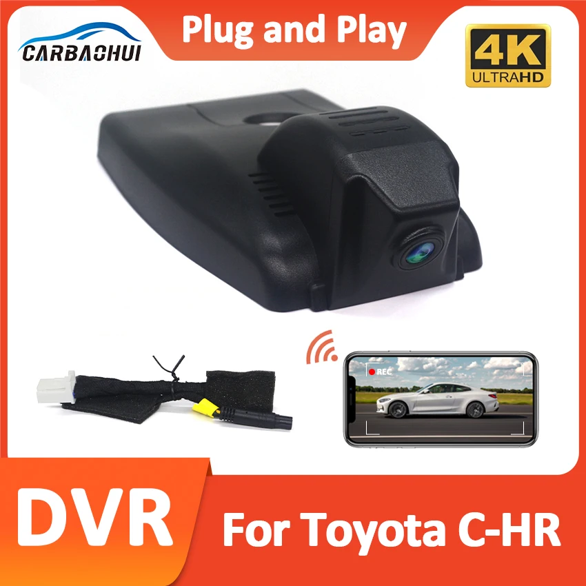 

Plug and Play 4K 2160P Dash Cam Dashcam Camera,Car DVR for Toyota C-HR CHR 2020 2019 2018 2017,Wiper cable DashCam for CHR IZOA