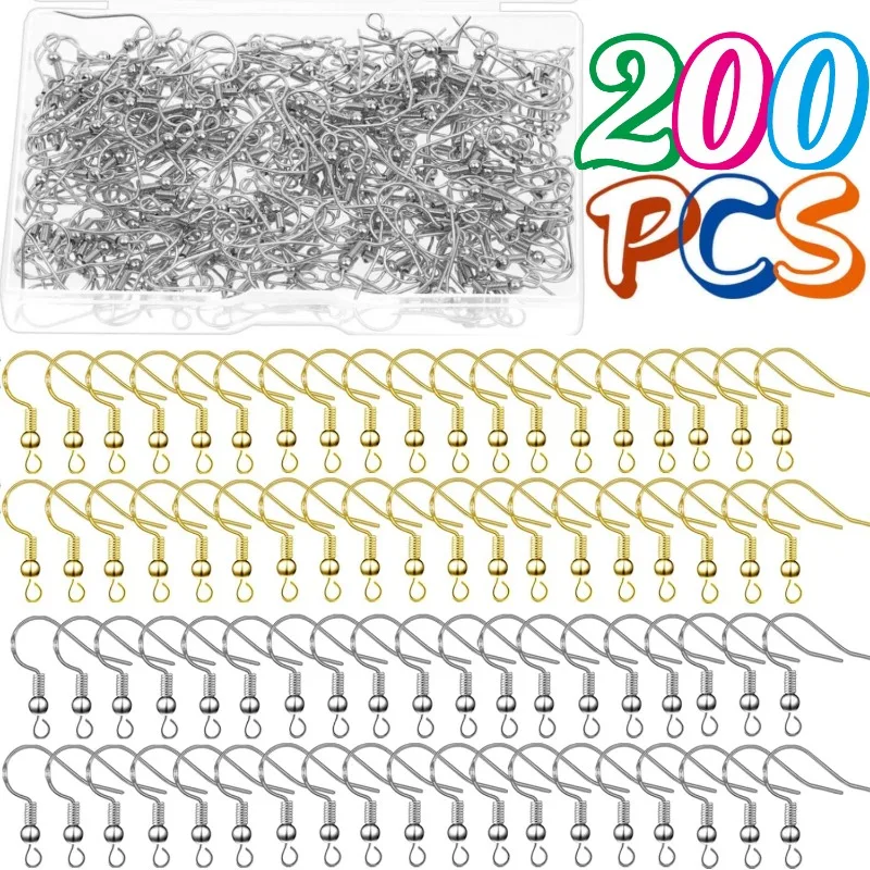 

100/200 шт., крючки для ушей из нержавеющей стали, застежки, крючки, принадлежности для сережек «сделай сам», аксессуары, ювелирные изделия для изготовления деталей