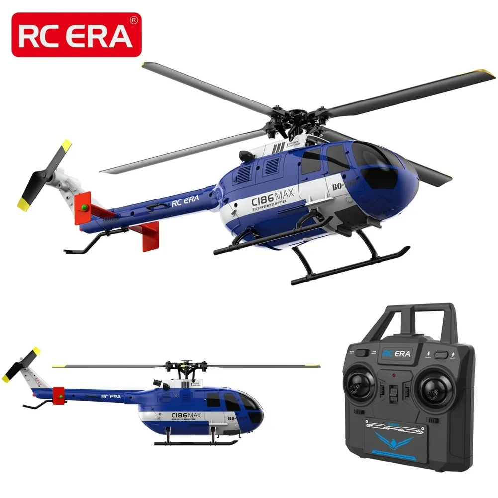 

C186 MAX BO105 RC Helicopter 4 Channel Remote Control Helicopter With 6-Axis Gyro RC Aircraft For Beginners Boys Girls