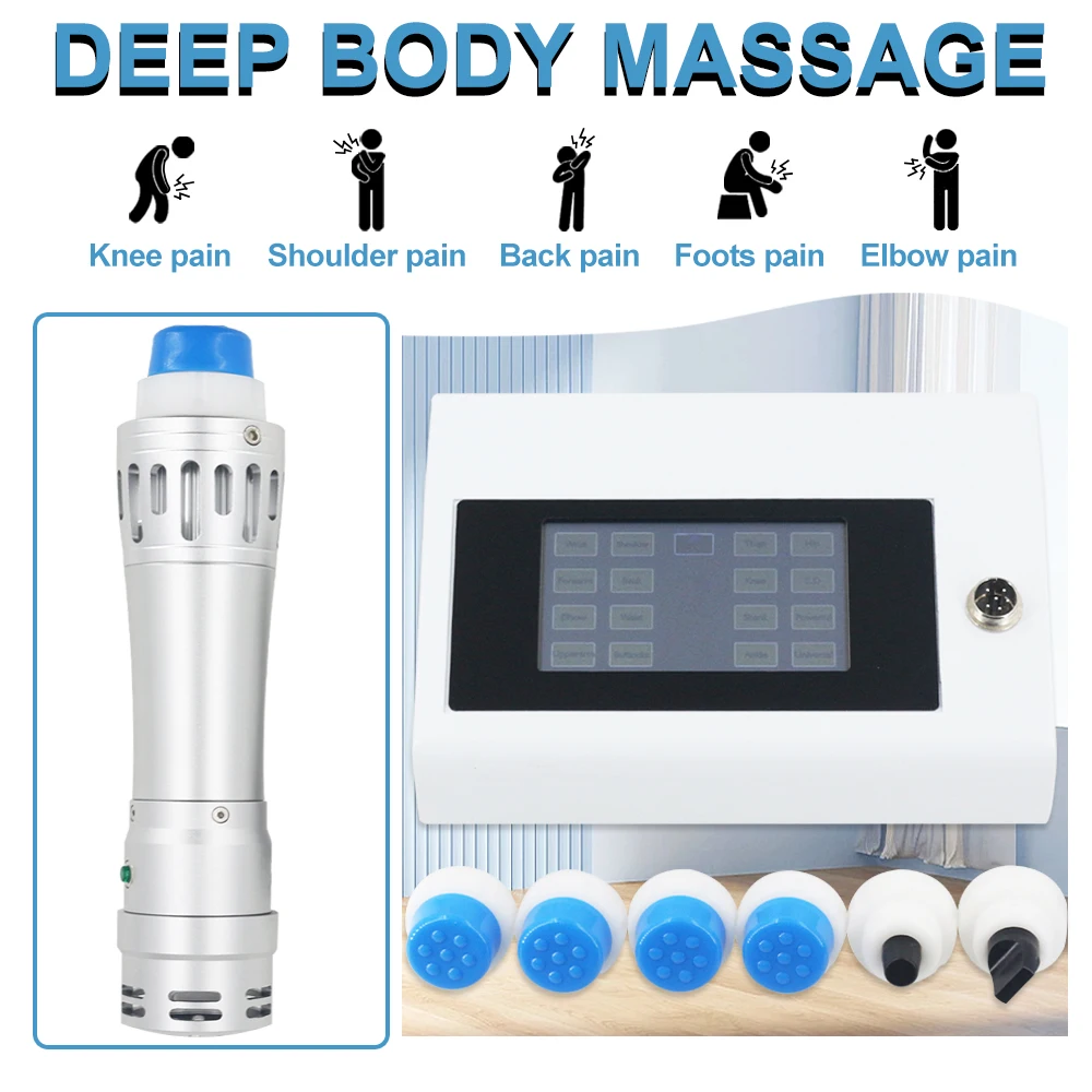 Professonal Shockwave Therapy Machine 300MJ Alleviate Chronic Pain Treating Patellar Tendonitis Shock Wave Massager 7 Heads