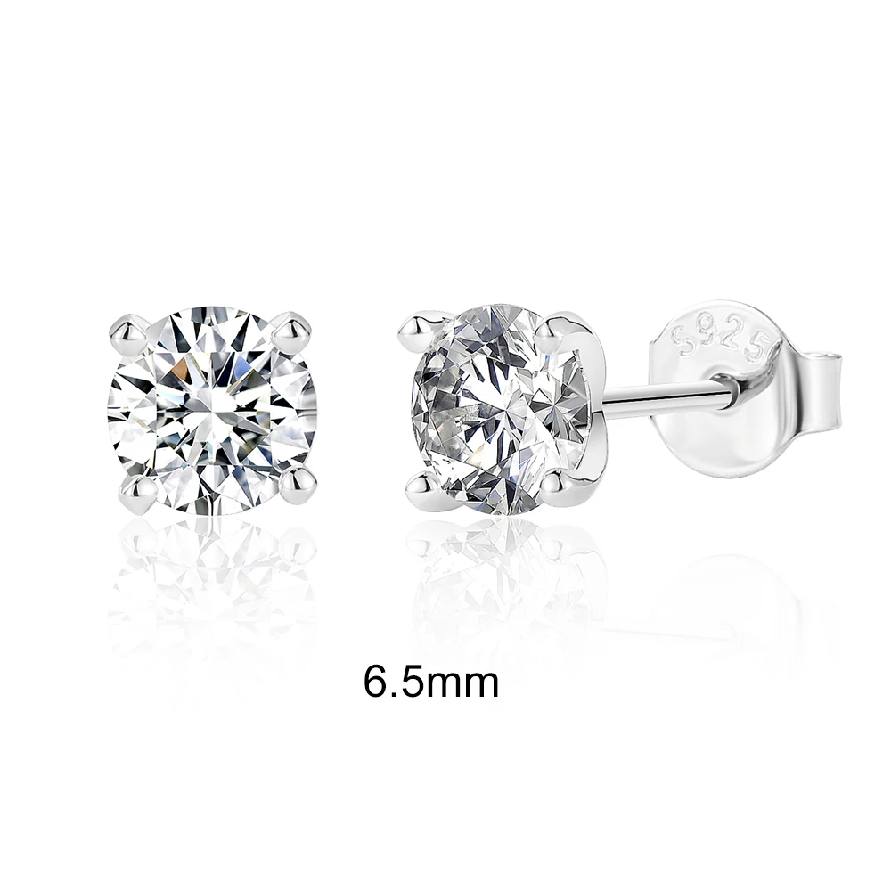 CANNER 0.5-1.2 Carati D Colore Moissanite Orecchini a bottone per le donne 925 Sterling Silver Scintillante Orecchino penetrante Gioielleria raffinata