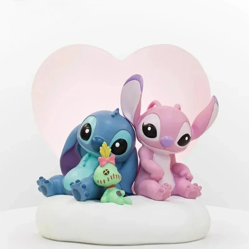 Enesco Disney Interstellar Baby Handmade 18cm Stitch And Angel Night Light Decoration Stitch Surrounding Birthday Gifts For Girl