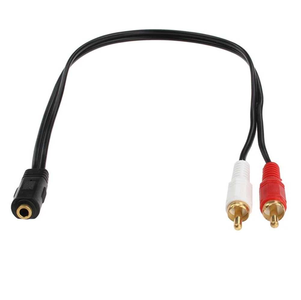 3.5mm Stereo Female to 2 RCA Male Socket Headphone Y Splitter Audio Cable Connector Cord for DVD Amplifiers Speaker