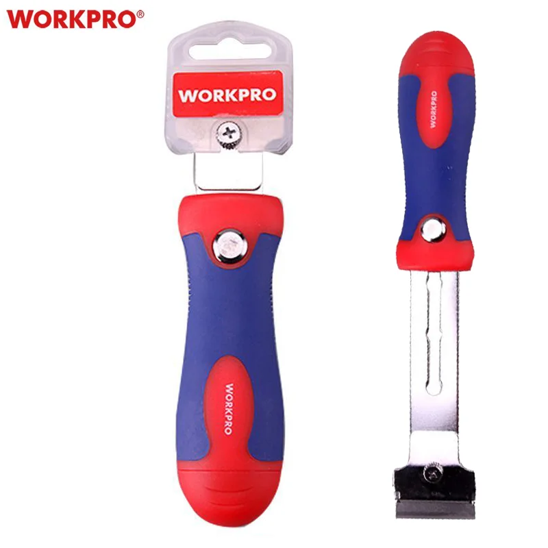 

Workpro скребок с лезвием, инструмент для удаления наклеек с регулируемыми металлическими лезвиями, скребок для очистки окон, варочной панели, духовой плиты