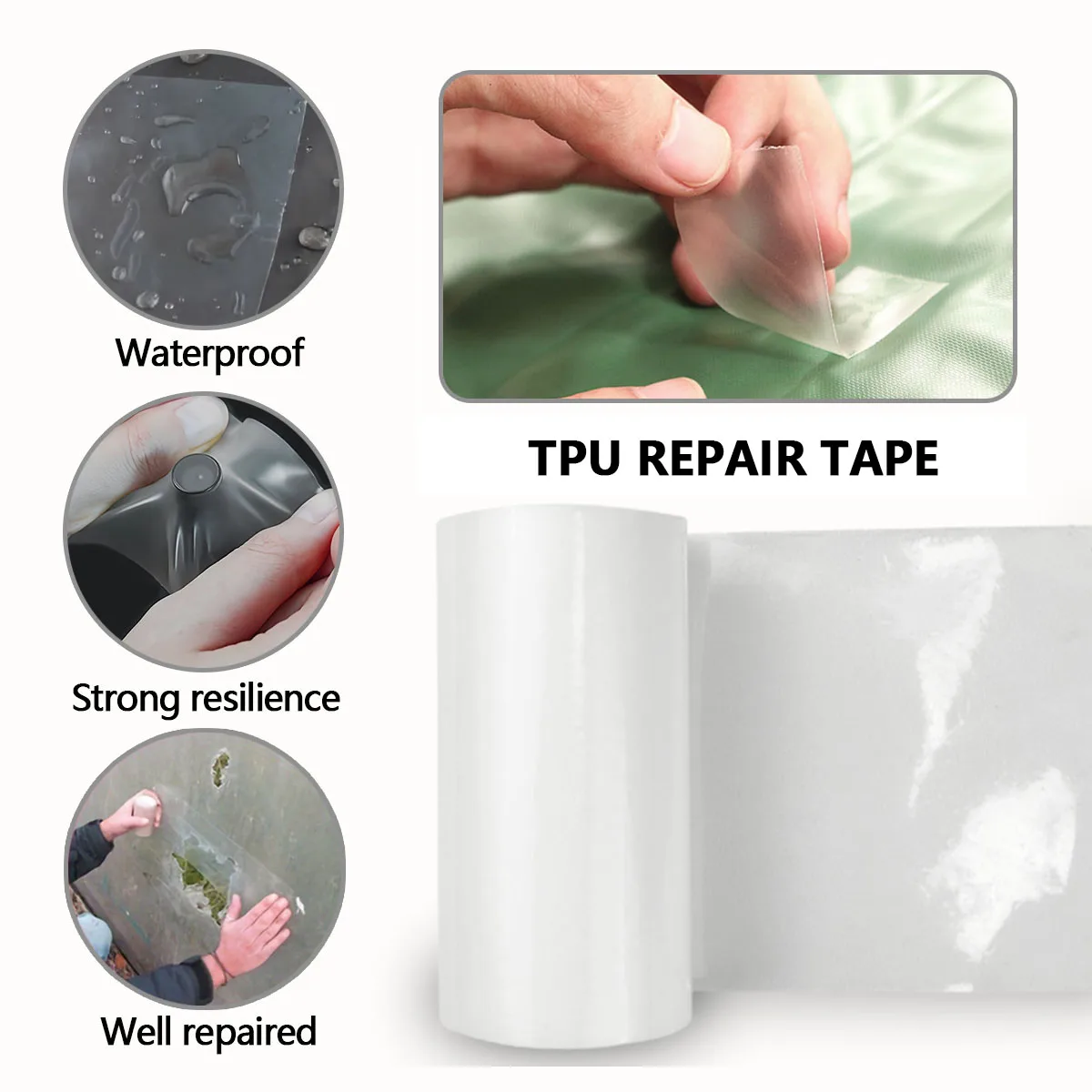TPU ซ่อม Air Leakage เทปโปร่งใสซ่อม Patch Inflatable ผลิตภัณฑ์ซ่อม Patch Inflatable ว่ายน้ําวงกลมเทปซ่อม
