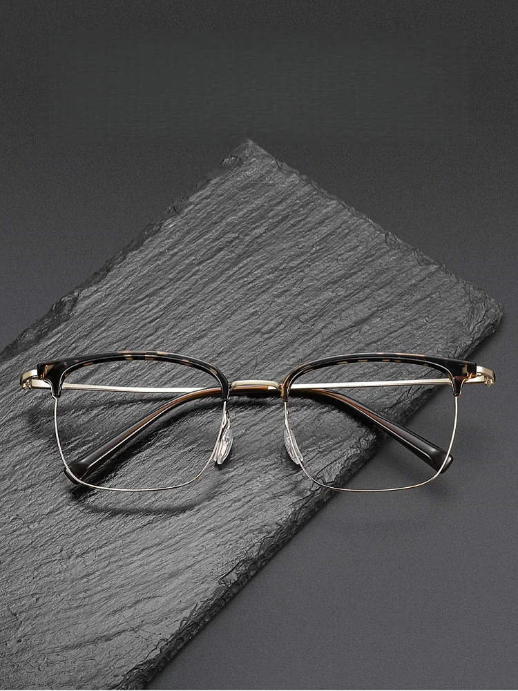 JAEVAR Neuer 155 mm Titan-Augenrahmen, ultraleichter Halbrahmen, Herren-Augenrahmen, Business-Optik, verschreibungspflichtiger Rahmen 26030 – Detail 2