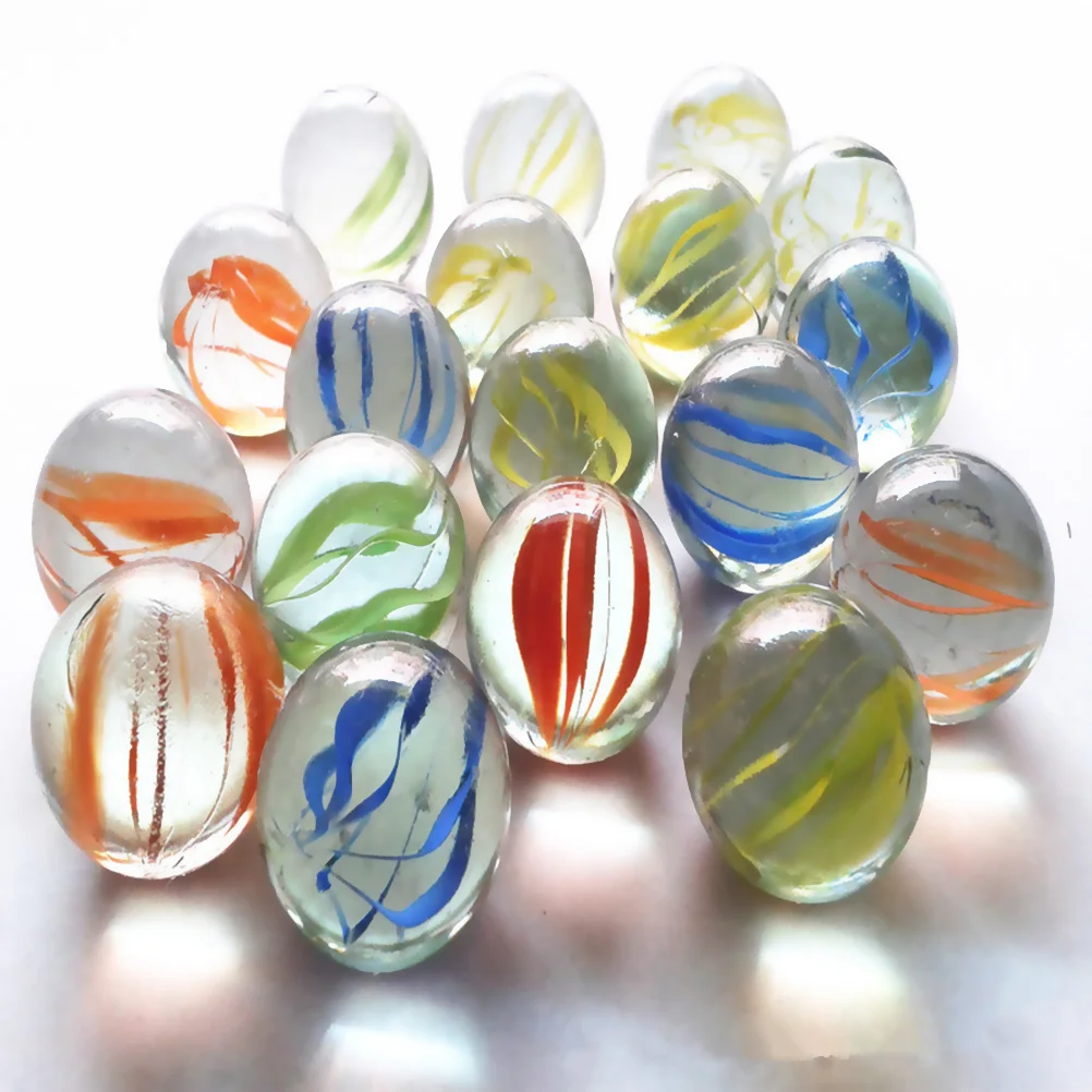 

100pcs 16Mm Glass Marbles Shooter Colorful Patterned Beads For Kids Smooth Lightweight Safe Non-Toxic Indoor Outdoor Play