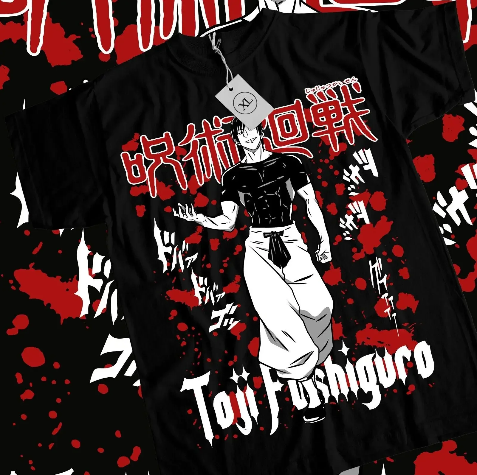 Camiseta de Manga corta Fushiguro Toji, Jujutsu Kaisen, Anime, Horror, todas las tallas