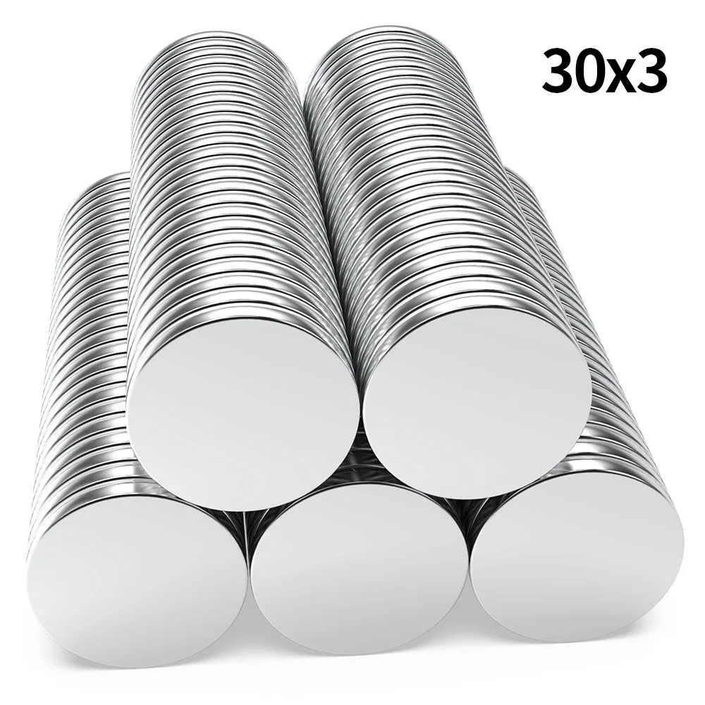 

30x3mm N35 Super Strong Neodymium Magnet Round NdfeB Powerful Permanent Magnetic imanes Refrigerator Magnets 30*3
